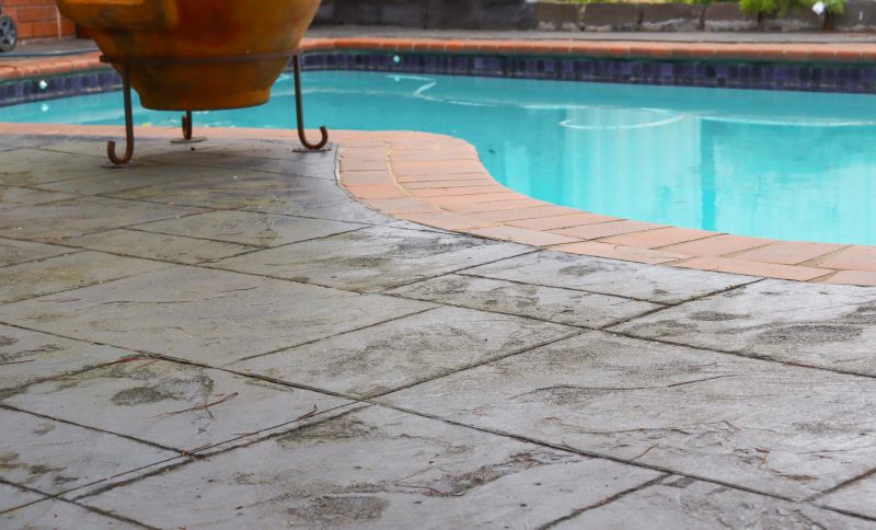 Finished Stamped Concrete Pool Deck